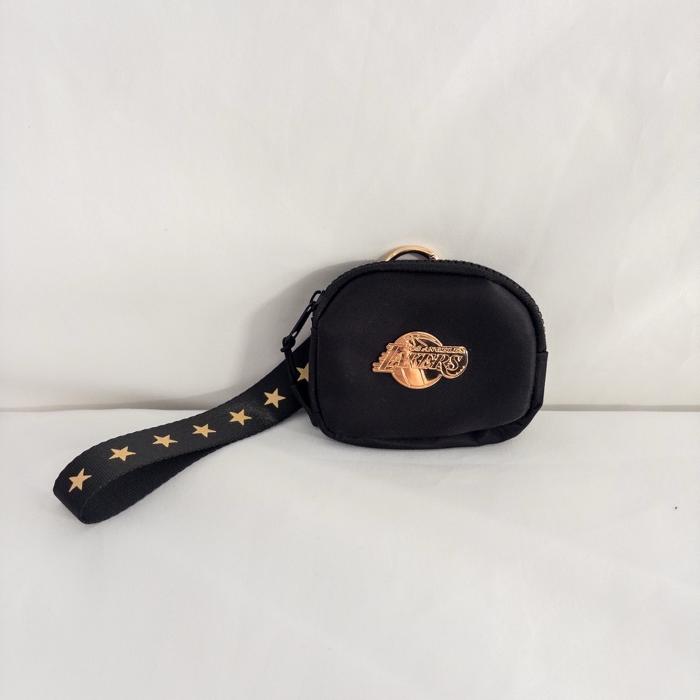 Los Angeles Lakers Mini Zip Wristlet Pouch – Black & Gold